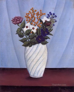 花の花束 1909 アンリ・ルソーの花の装飾 Oil Paintings